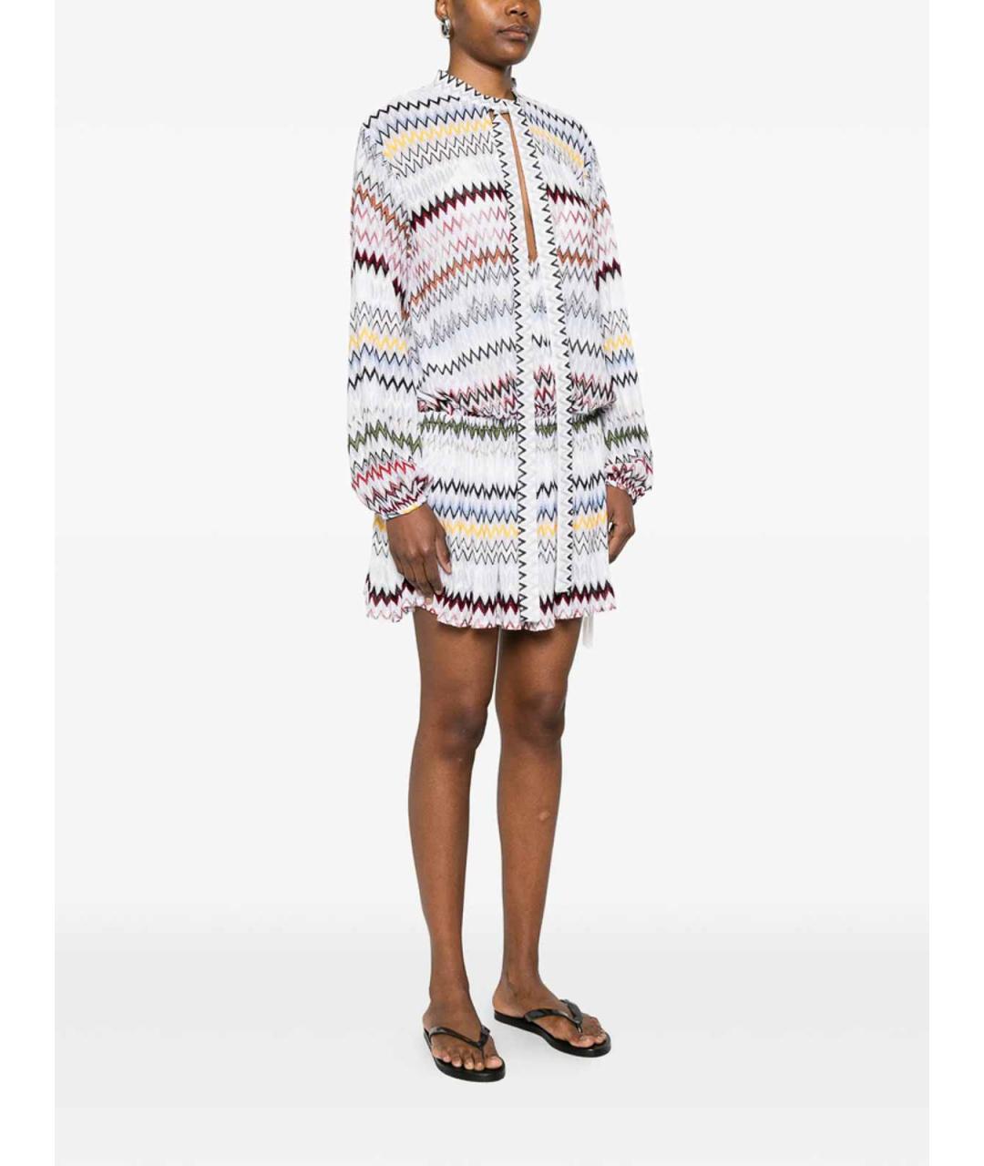 MISSONI Белое хлопковое повседневное платье, фото 4