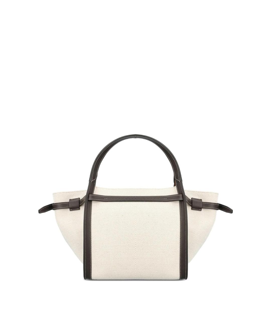 TOD'S Белая тканевая сумка тоут, фото 3