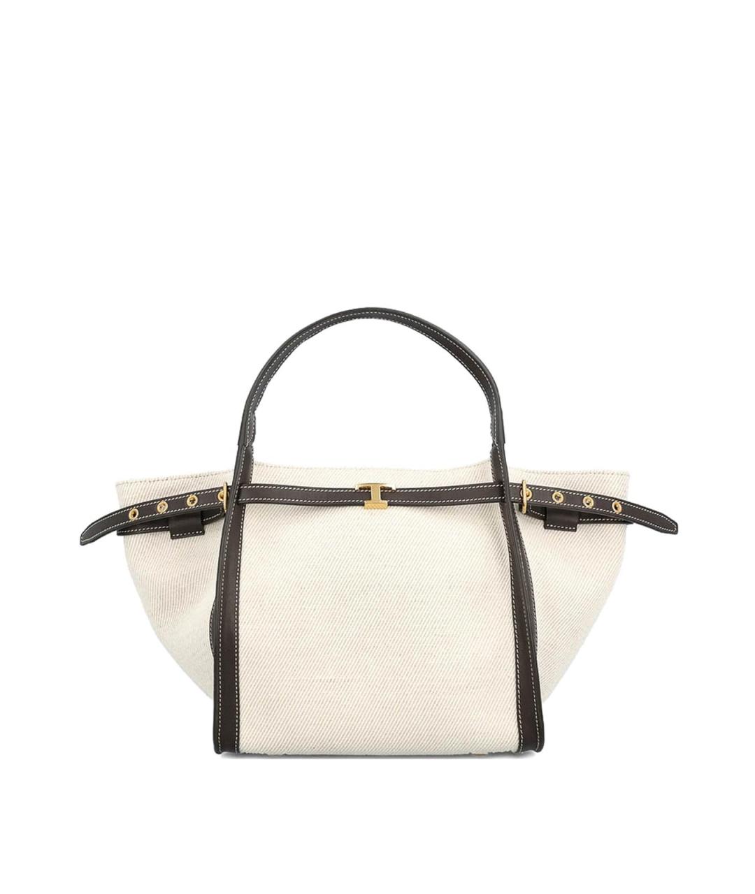 TOD'S Белая тканевая сумка тоут, фото 1