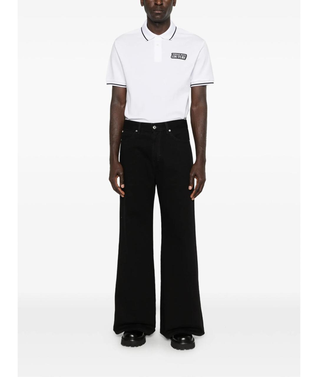 VERSACE JEANS COUTURE Белое хлопковое поло с коротким рукавом, фото 3