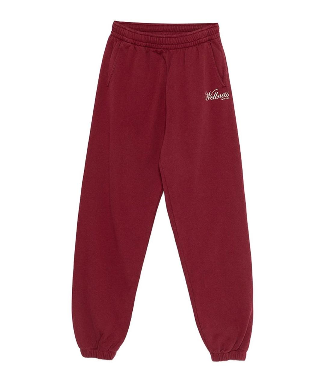 SPORTY AND RICH Красные хлопковые спортивные брюки и шорты, фото 1