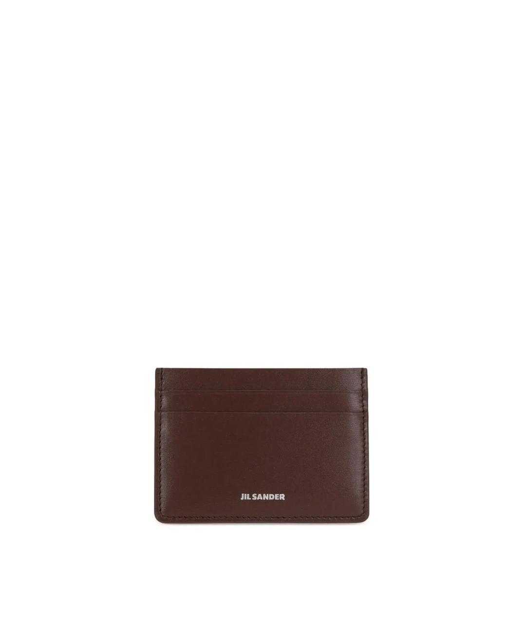 JIL SANDER Бордовый кожаный кардхолдер, фото 1