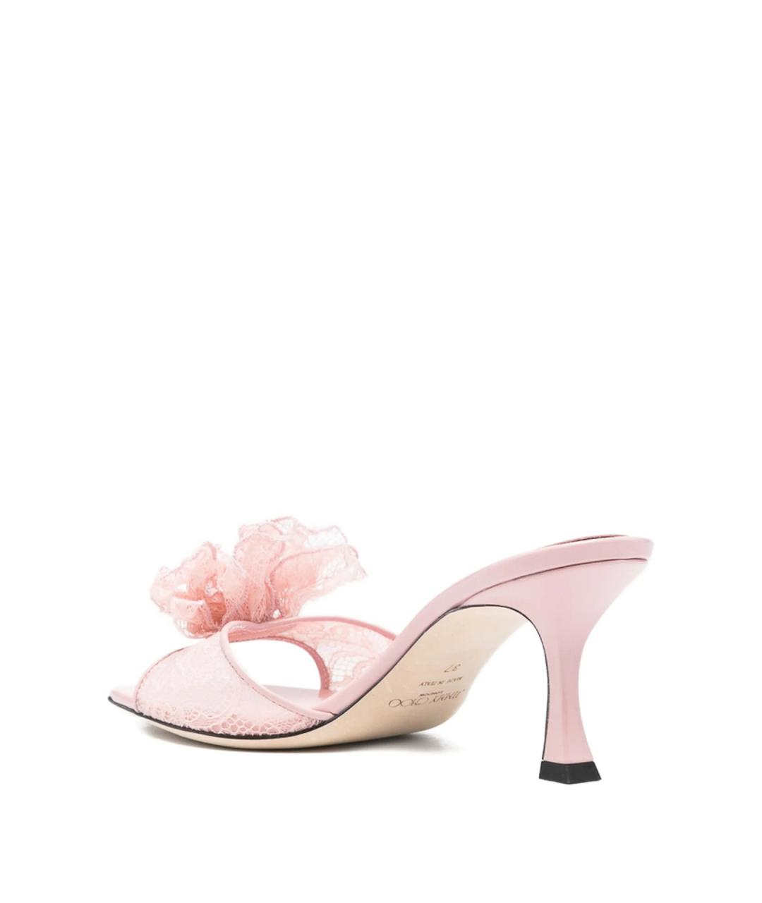 JIMMY CHOO Розовые текстильные мюли, фото 3