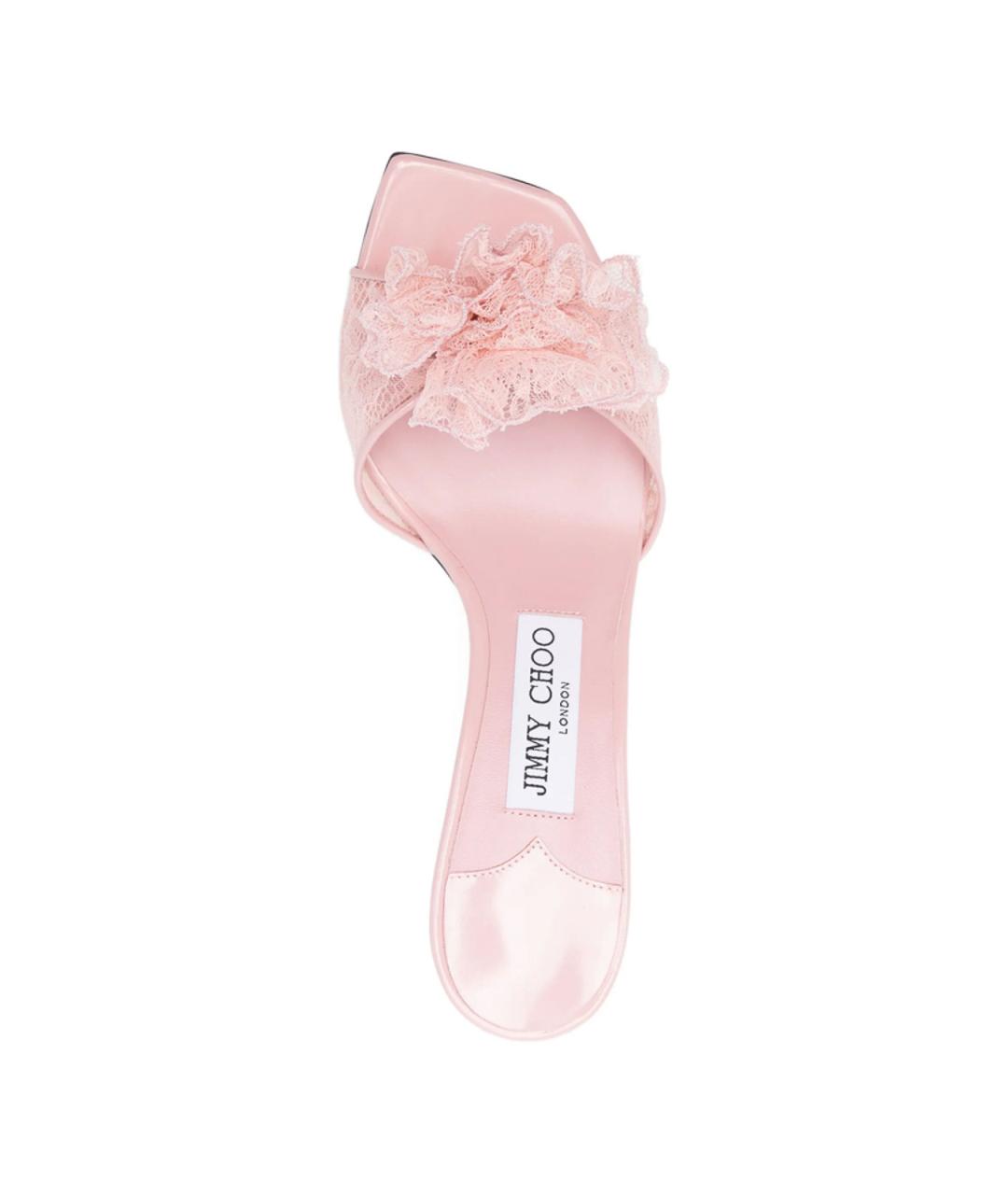 JIMMY CHOO Розовые текстильные мюли, фото 2