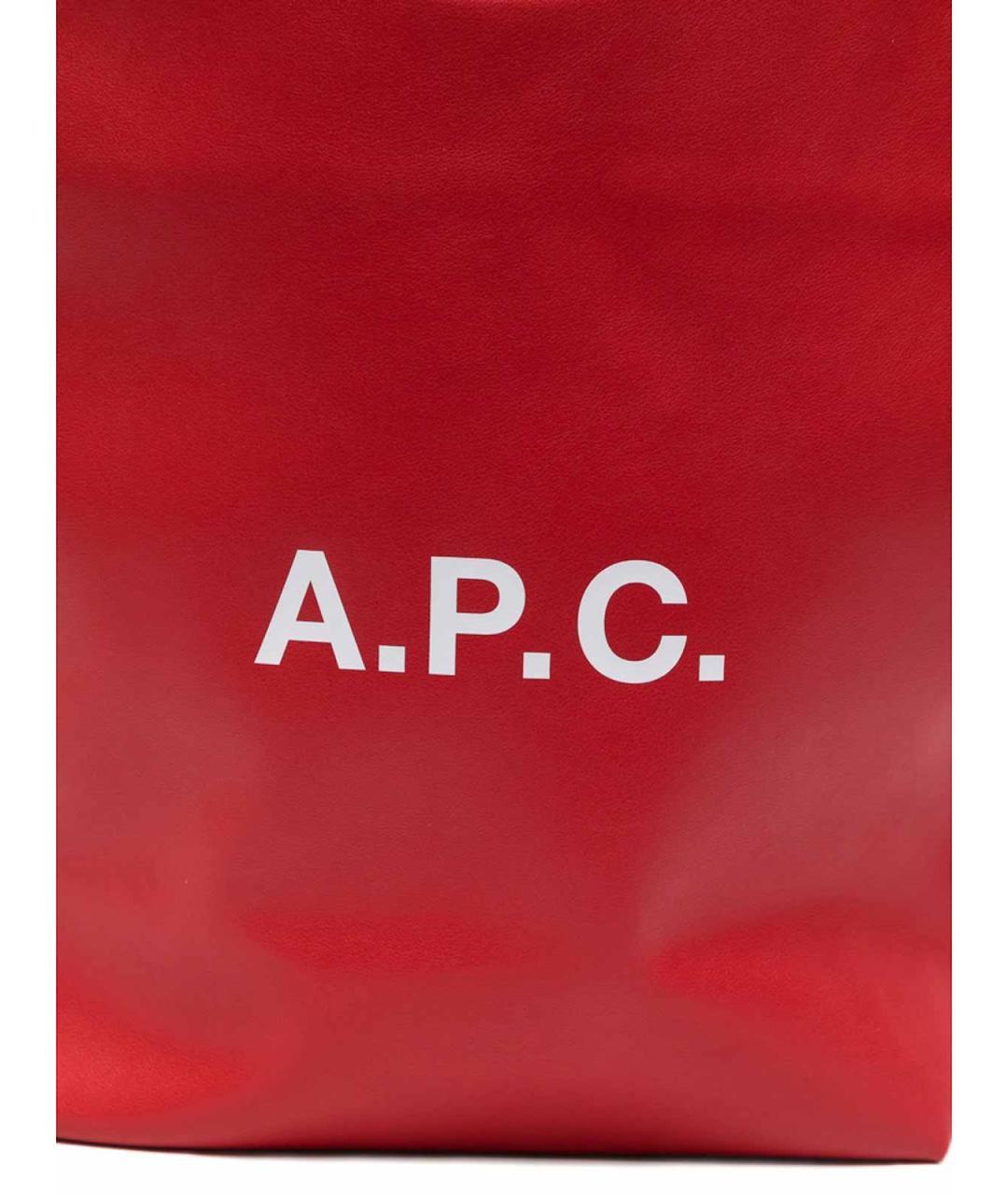 A.P.C. Красная сумка тоут из искусственной кожи, фото 2