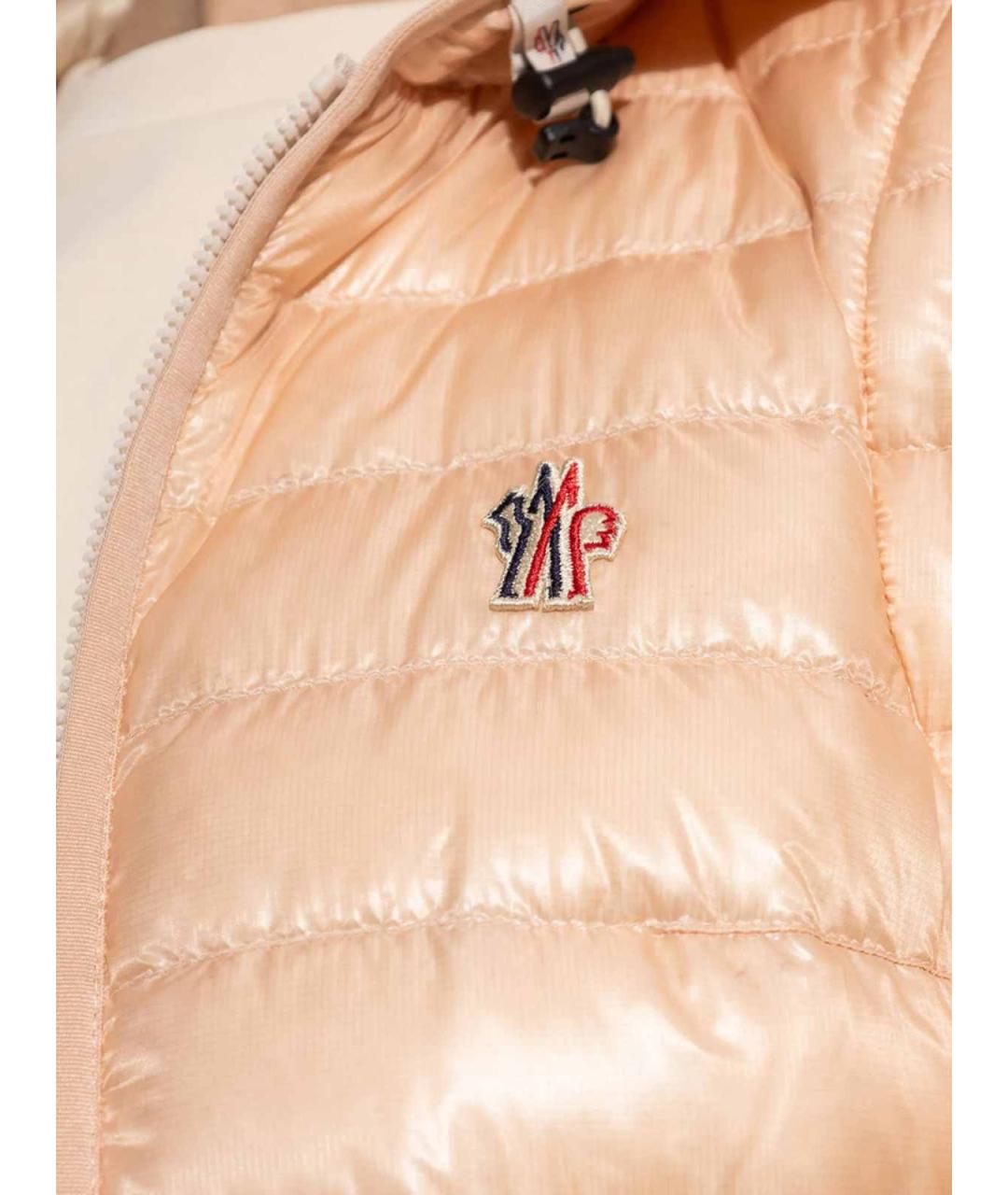 MONCLER Розовый полиамидовый пуховик, фото 3