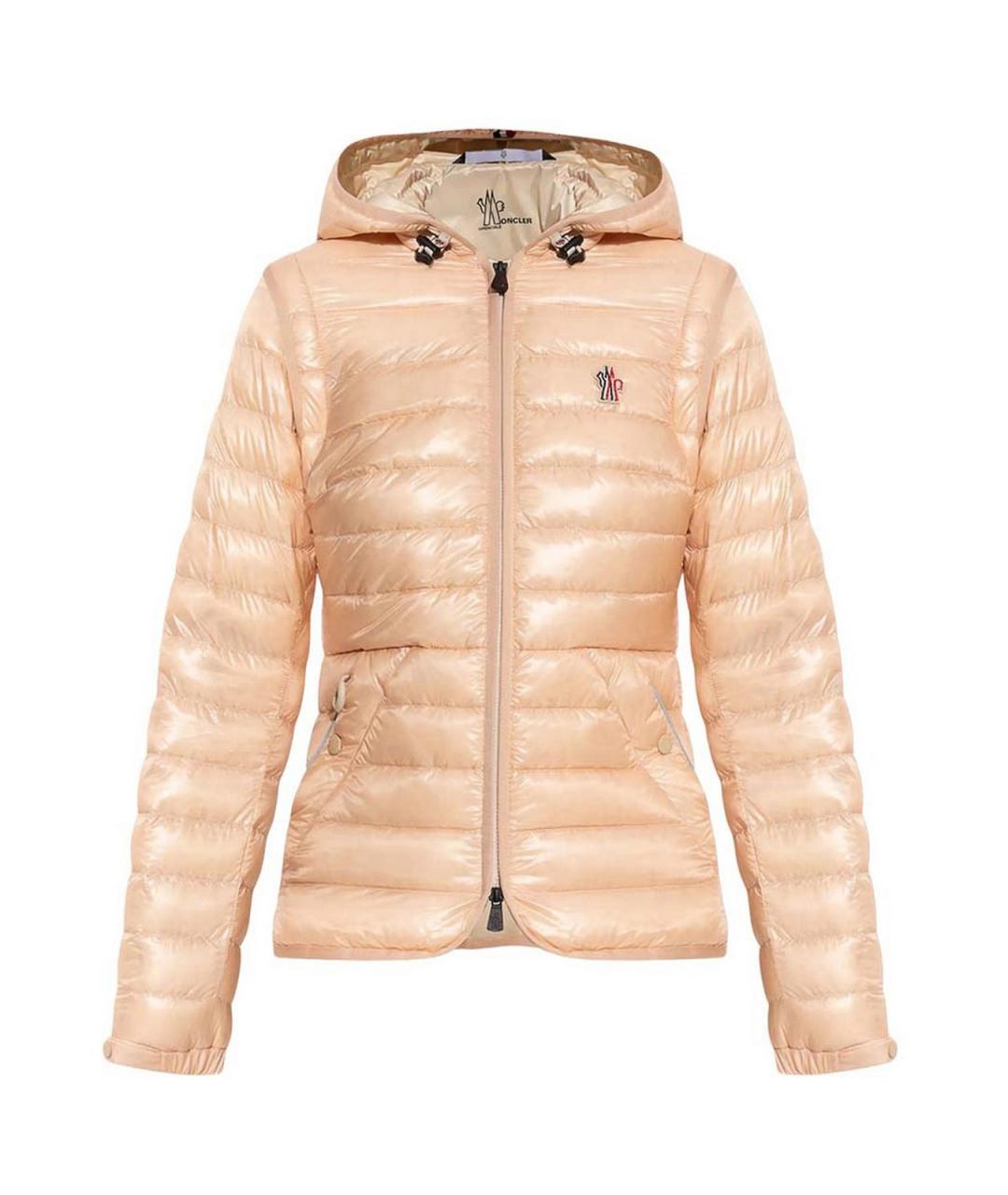 MONCLER Розовый полиамидовый пуховик, фото 1