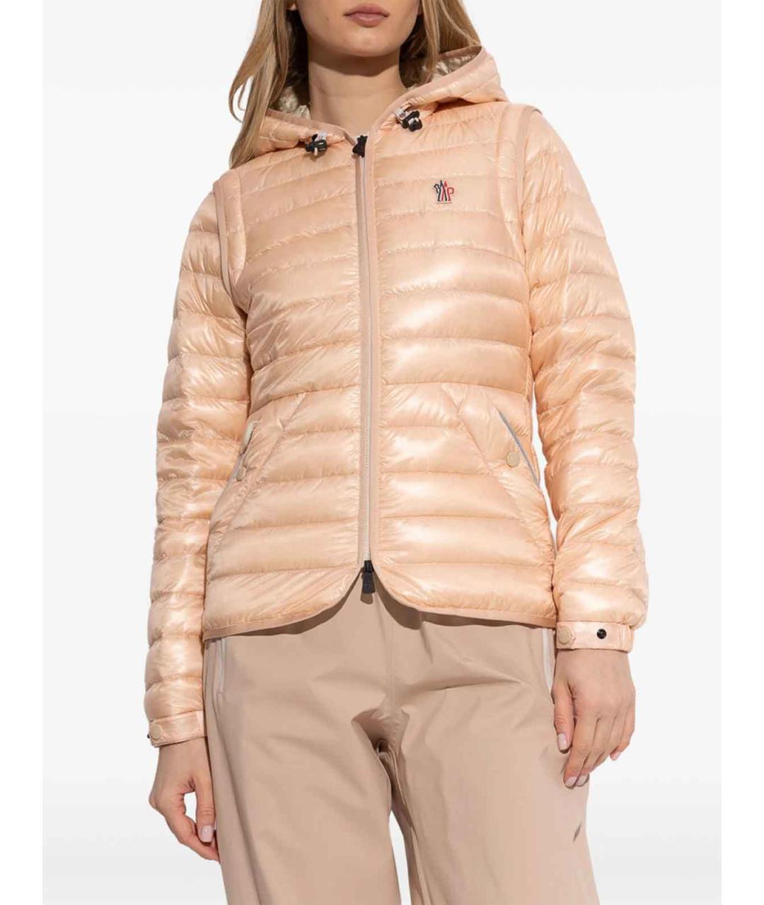 MONCLER Розовый полиамидовый пуховик, фото 6