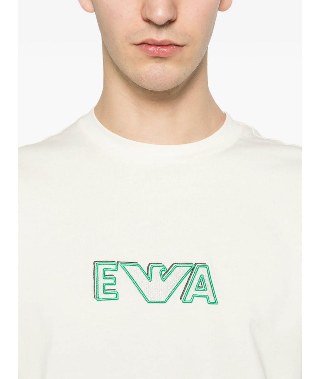 EMPORIO ARMANI Бежевая хлопковая футболка, фото 3