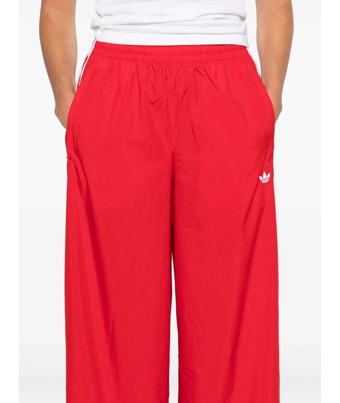 ADIDAS Красные хлопковые брюки широкие, фото 4