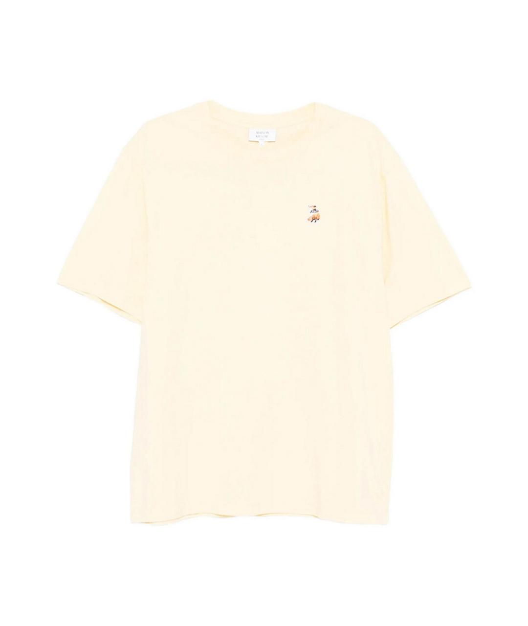 MAISON KITSUNE Желтая хлопковая футболка, фото 1