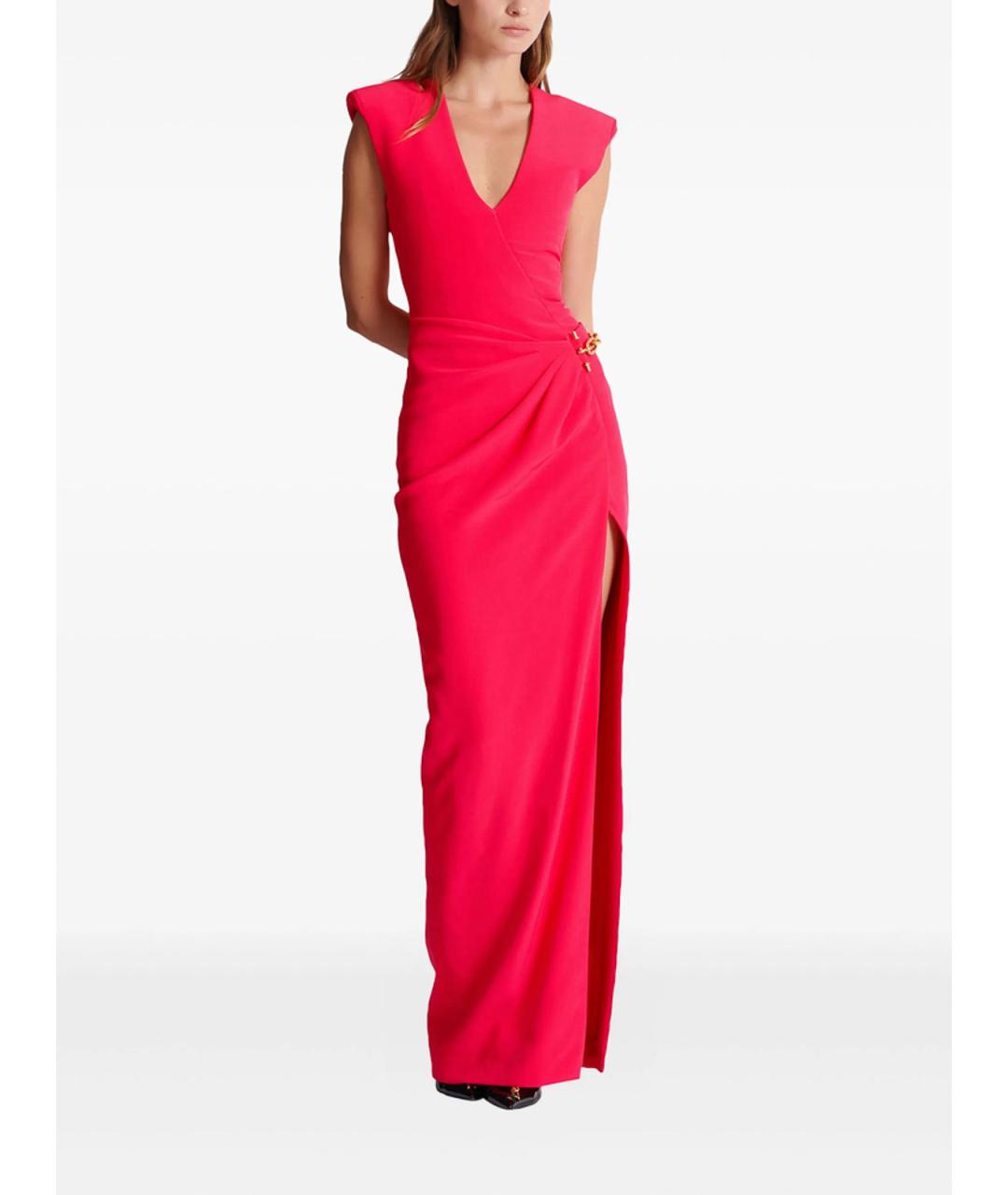 BALMAIN Фуксия вискозное коктейльное платье, фото 5