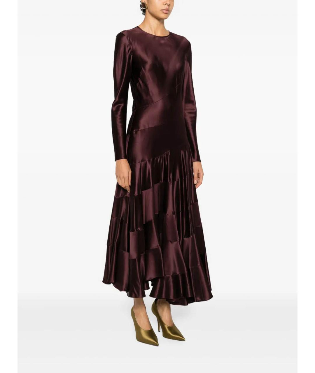 TORY BURCH Бордовое вискозное вечернее платье, фото 3