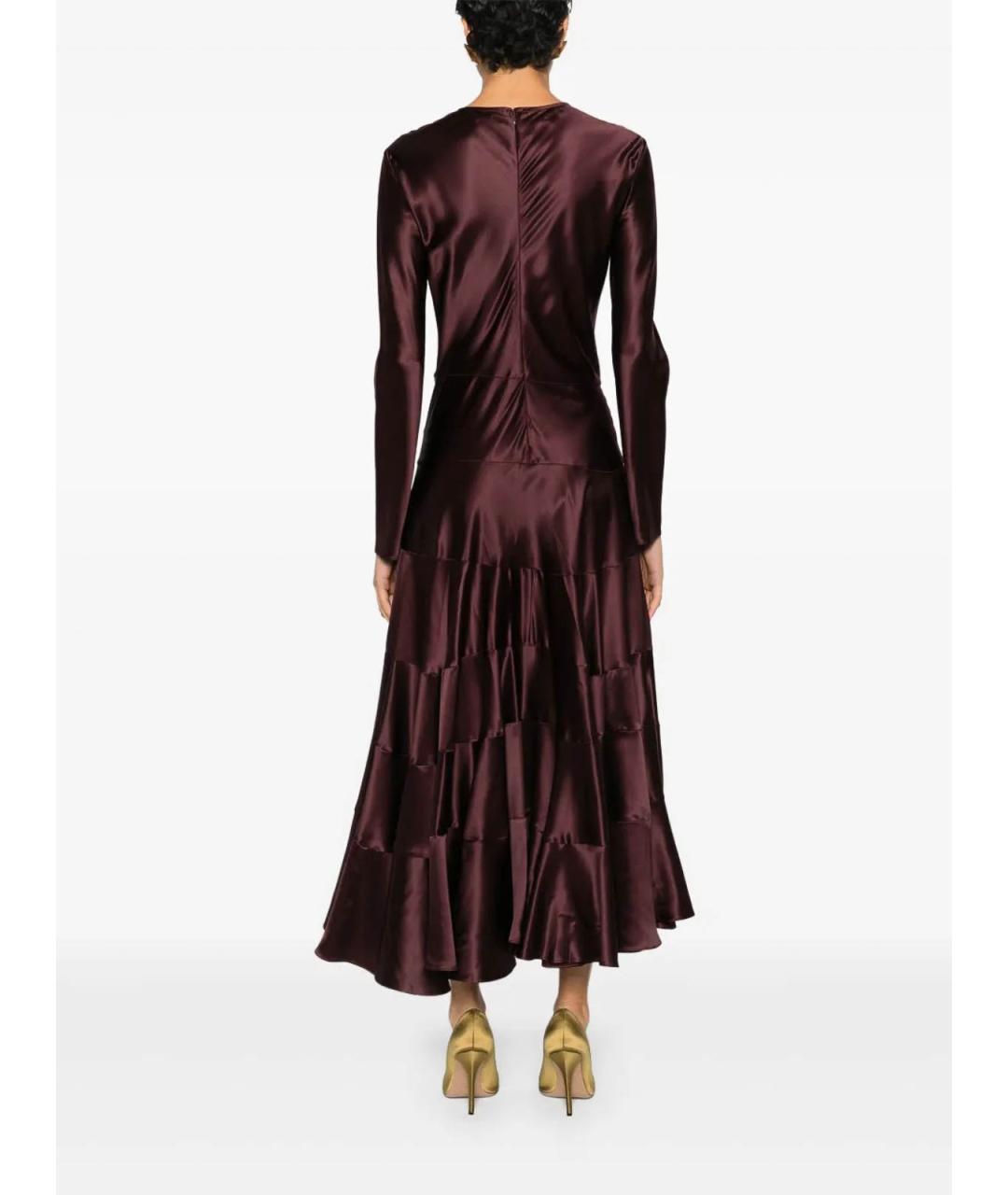 TORY BURCH Бордовое вискозное вечернее платье, фото 4