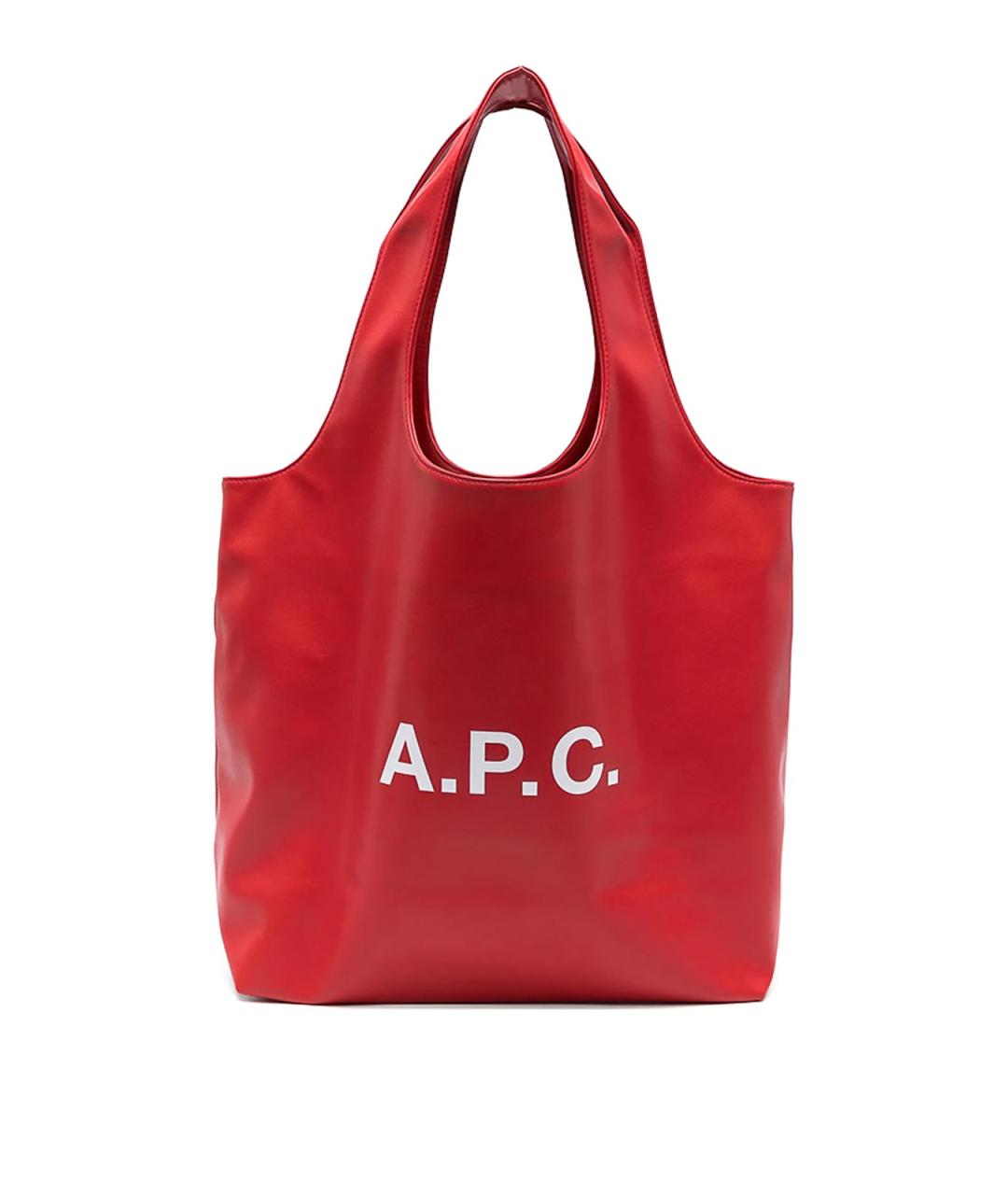 A.P.C. Красная хлопковая сумка тоут, фото 1