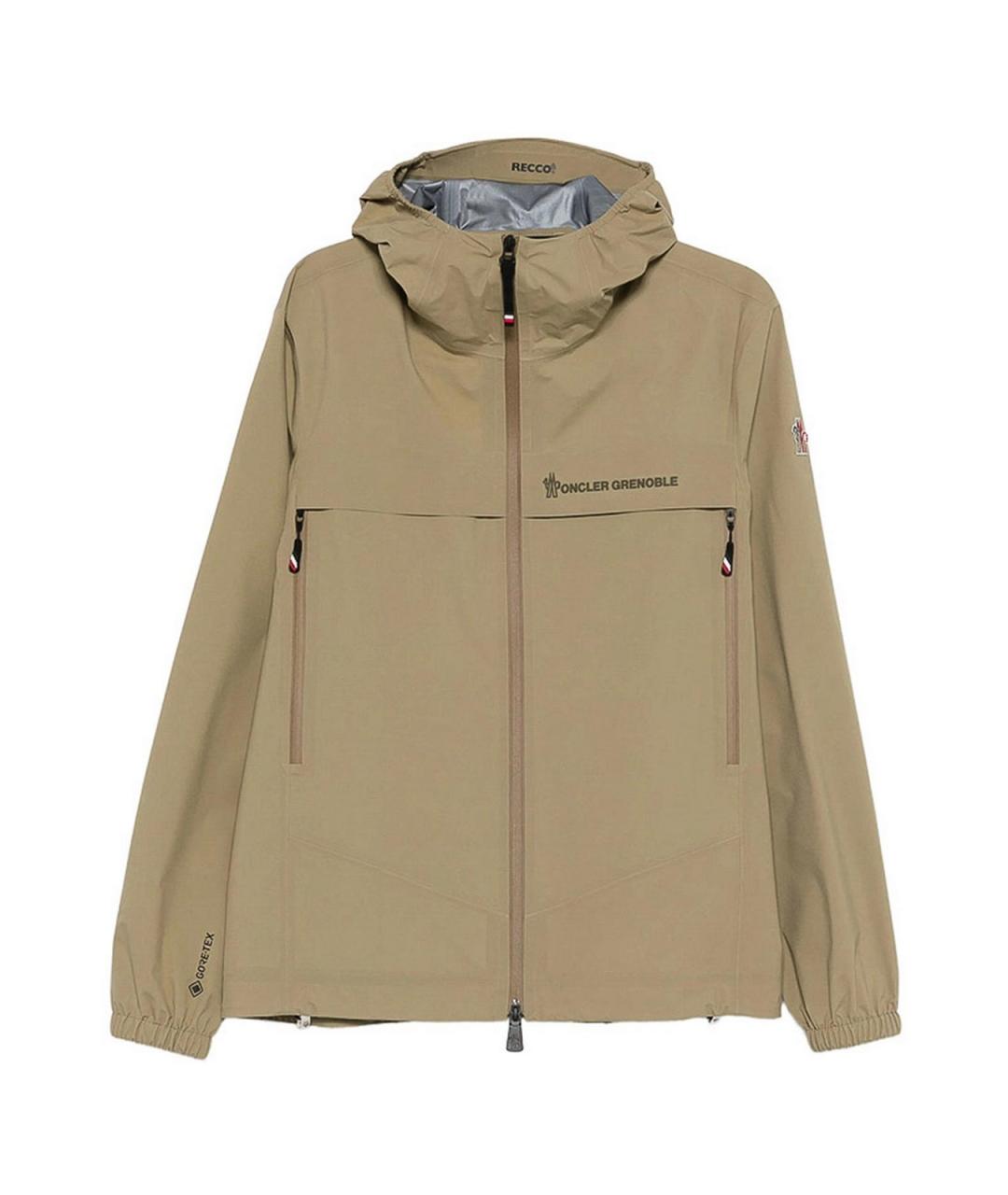 MONCLER Бежевая полиамидовая куртка, фото 1