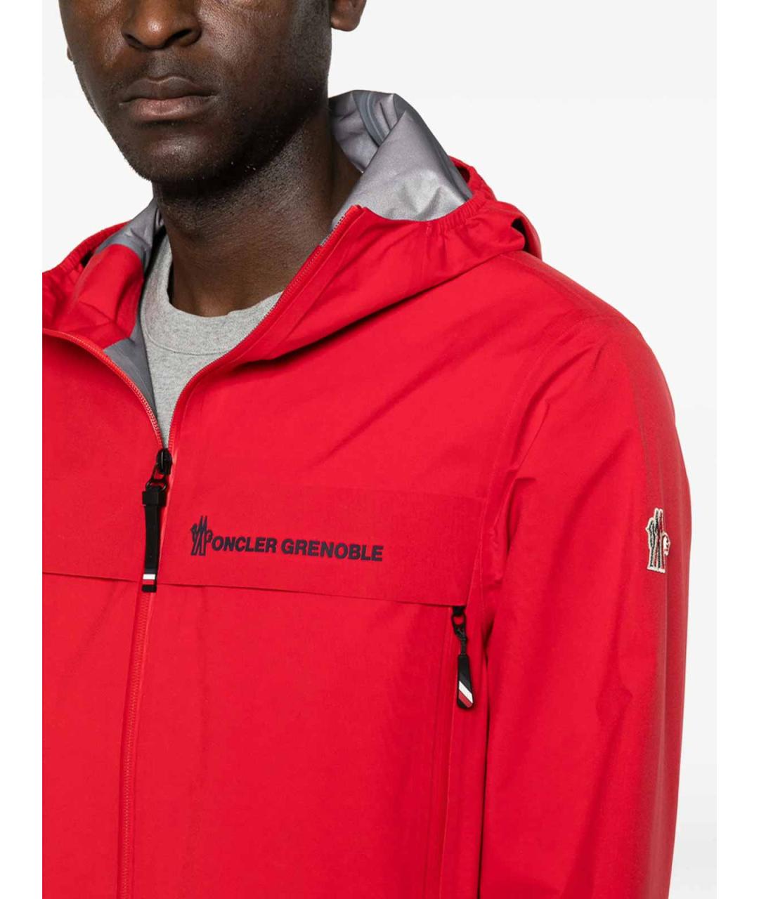 MONCLER Красная полиамидовая куртка, фото 4