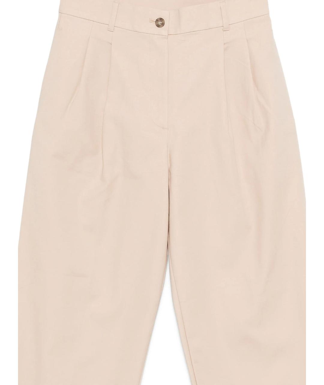 CALVIN KLEIN Бежевые хлопковые прямые брюки, фото 3