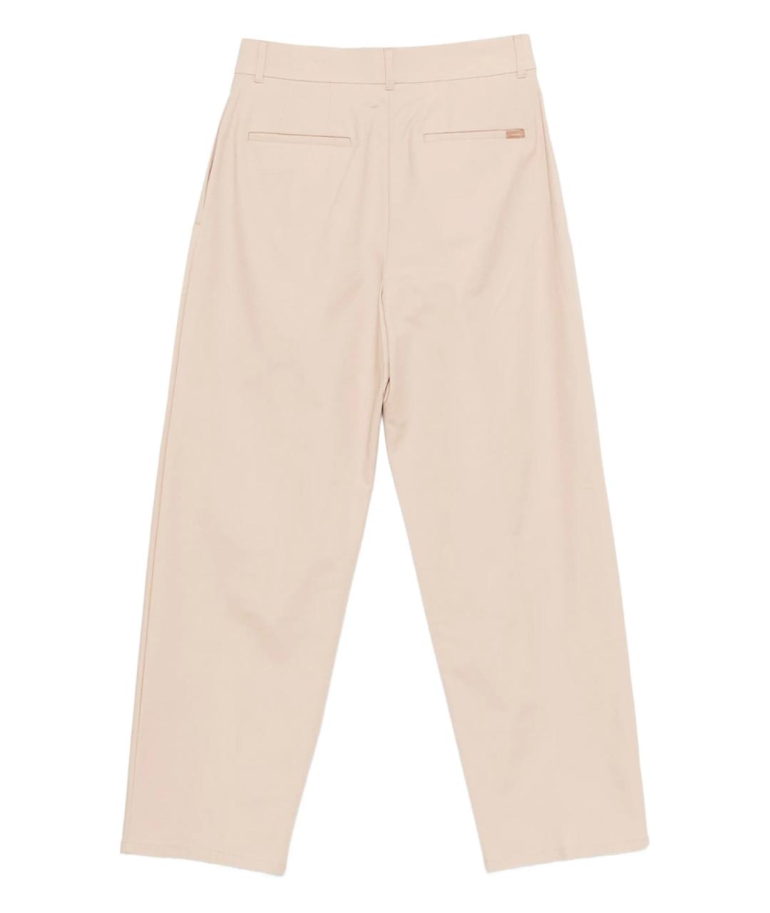 CALVIN KLEIN Бежевые хлопковые прямые брюки, фото 2