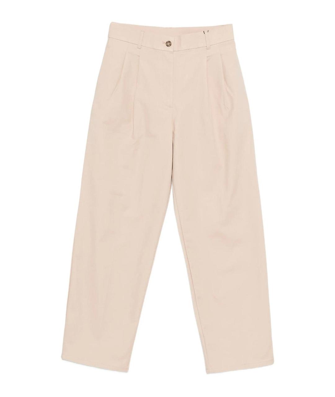 CALVIN KLEIN Бежевые хлопковые прямые брюки, фото 1