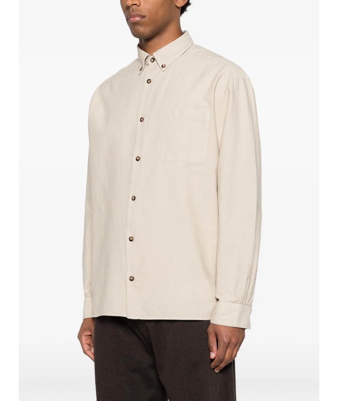A.P.C. Бежевая хлопковая классическая рубашка, фото 5