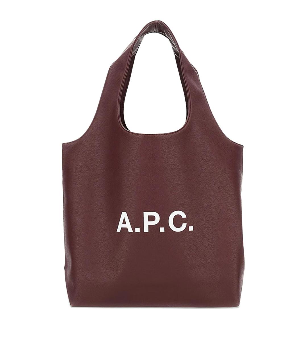 A.P.C. Коричневая синтетическая сумка тоут, фото 1
