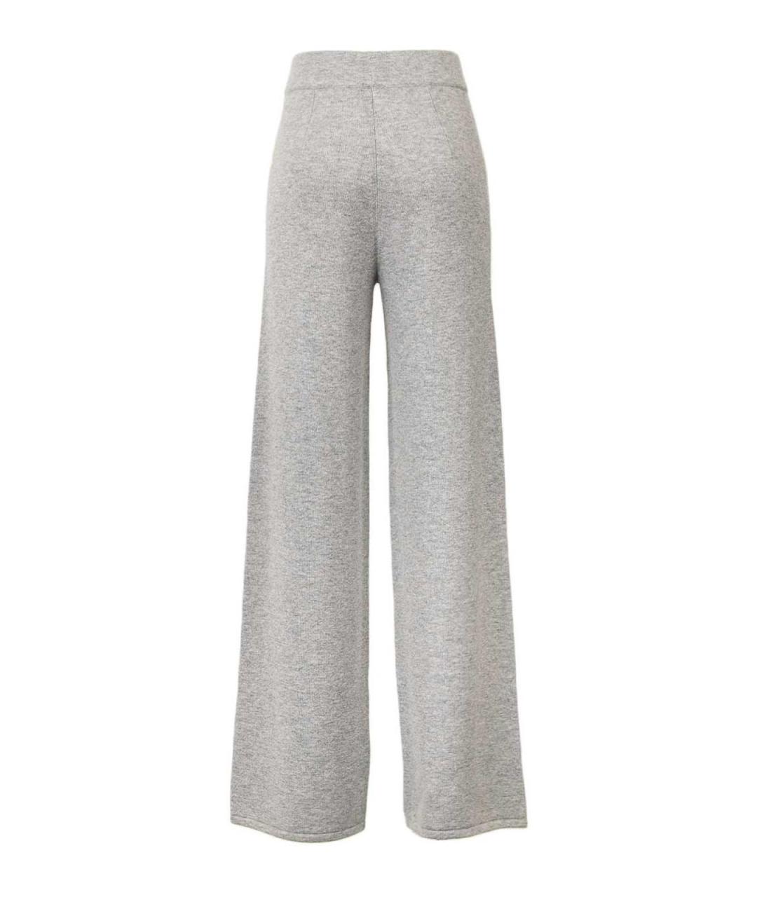 MAX MARA STUDIO Серые кашемировые брюки широкие, фото 2