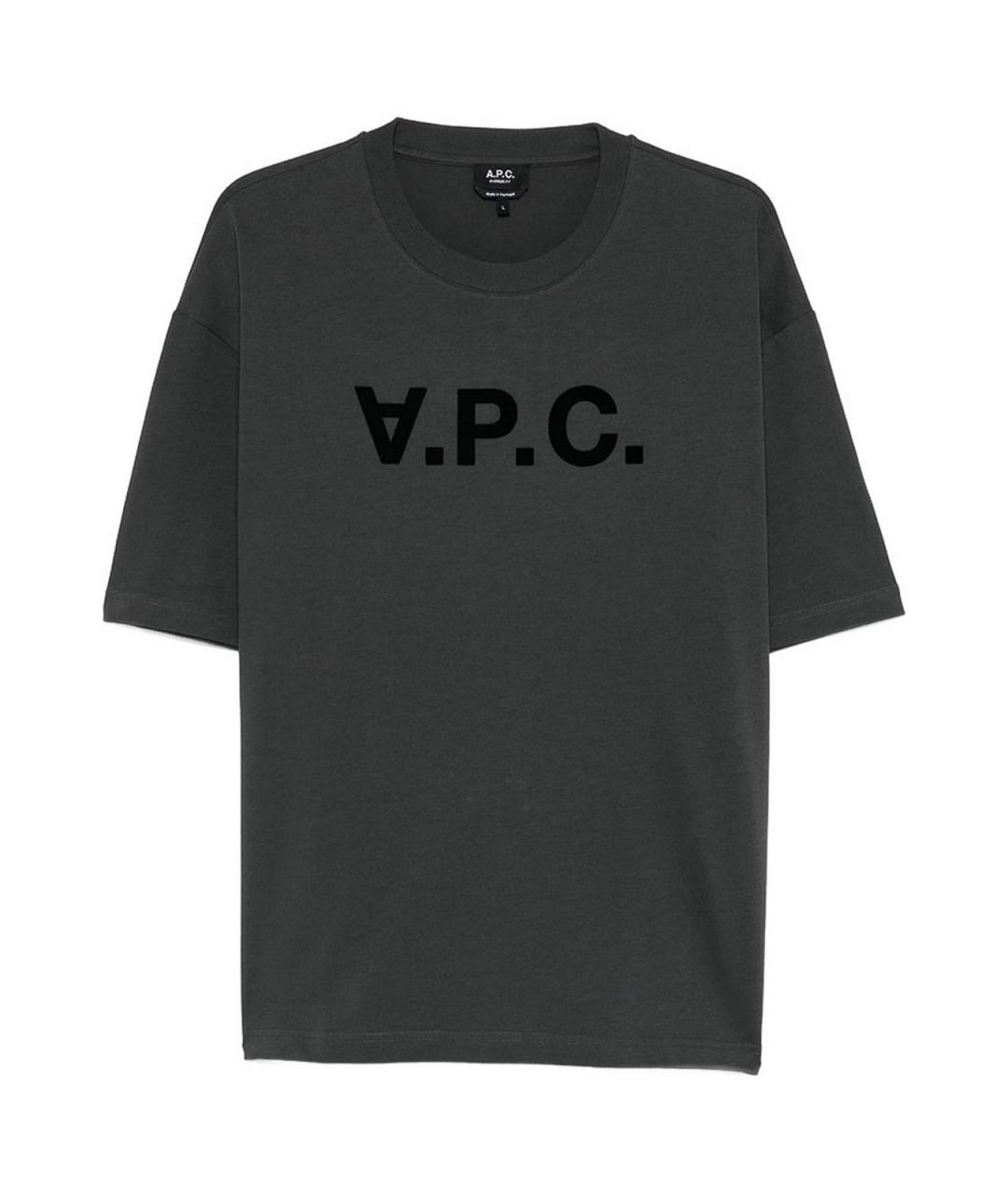 A.P.C. Серая хлопковая футболка, фото 1