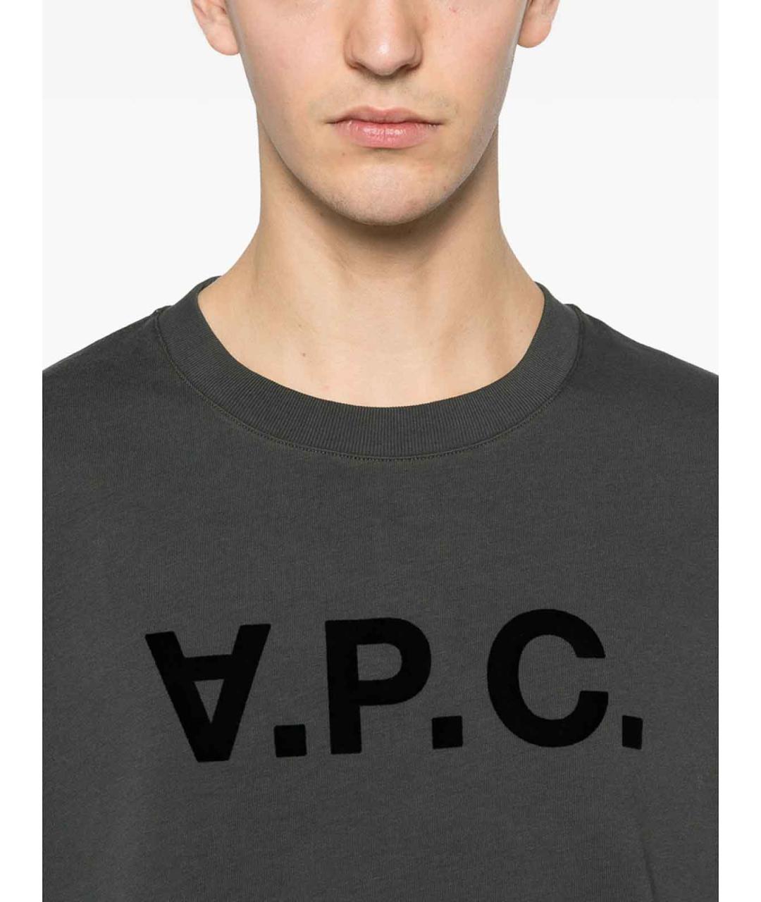 A.P.C. Серая хлопковая футболка, фото 2