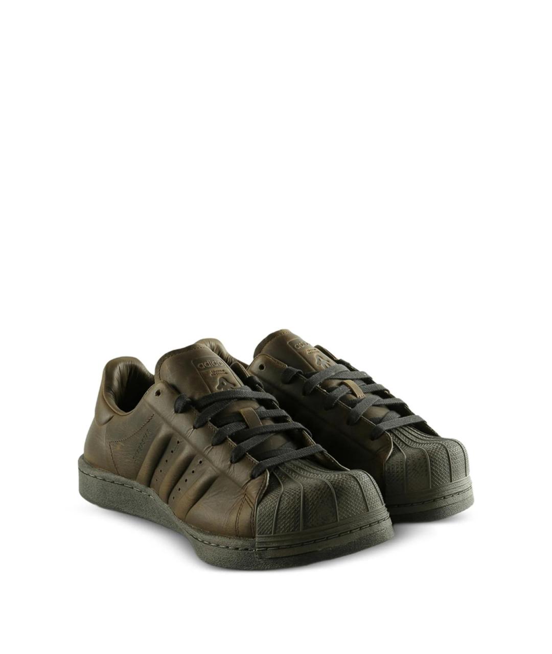 ADIDAS Коричневые кожаные кроссовки, фото 2