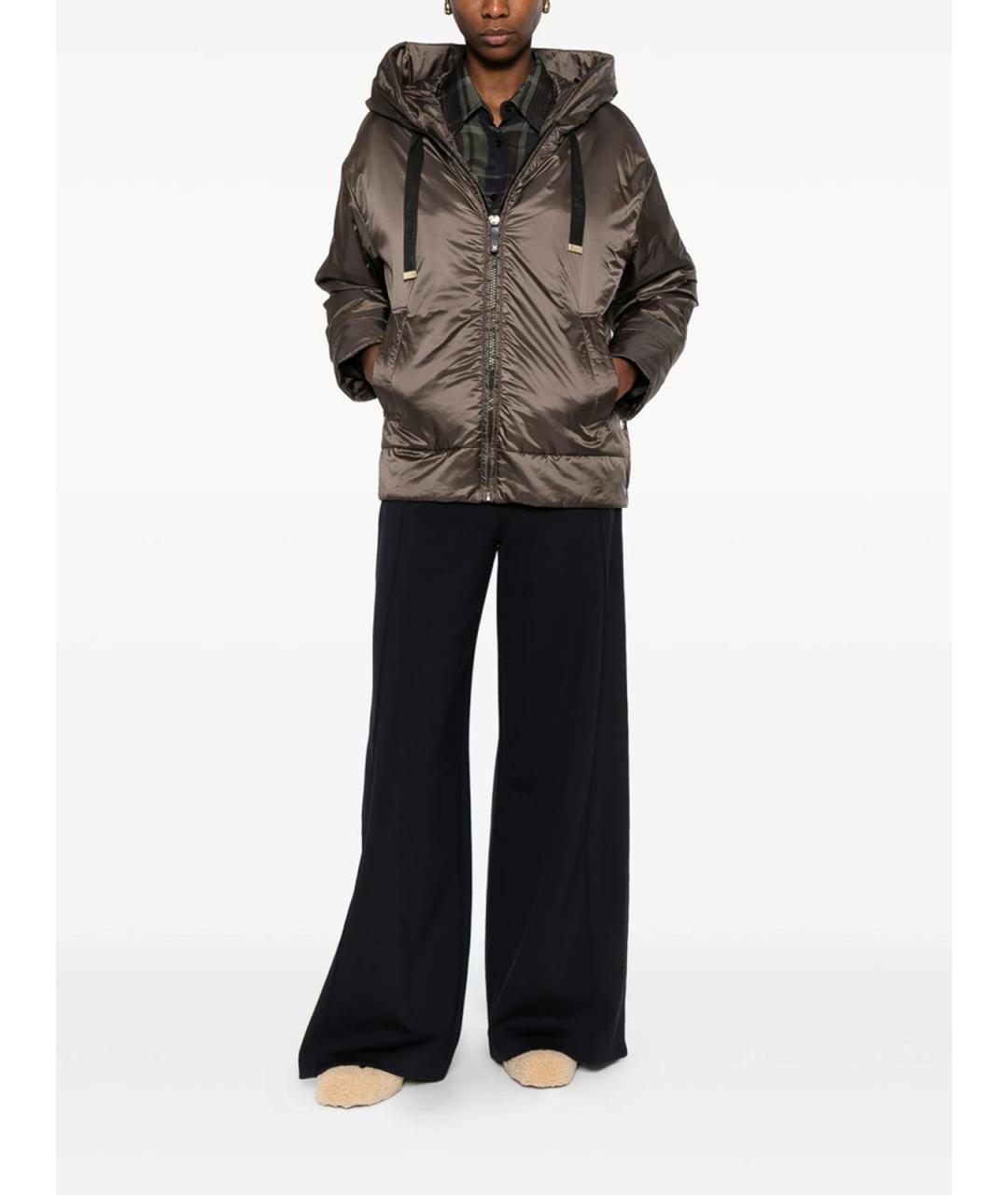MAX MARA Коричневая полиэстеровая куртка, фото 5