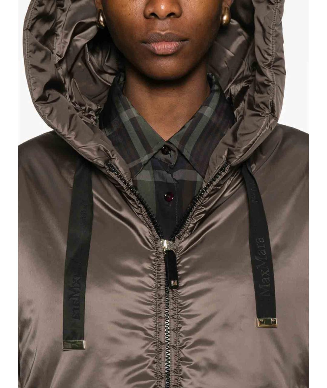 MAX MARA Коричневая полиэстеровая куртка, фото 2