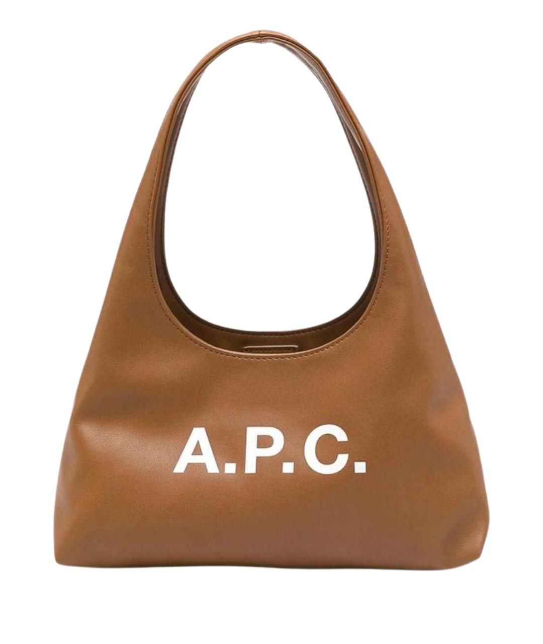 A.P.C. Коричневая сумка с короткими ручками, фото 1