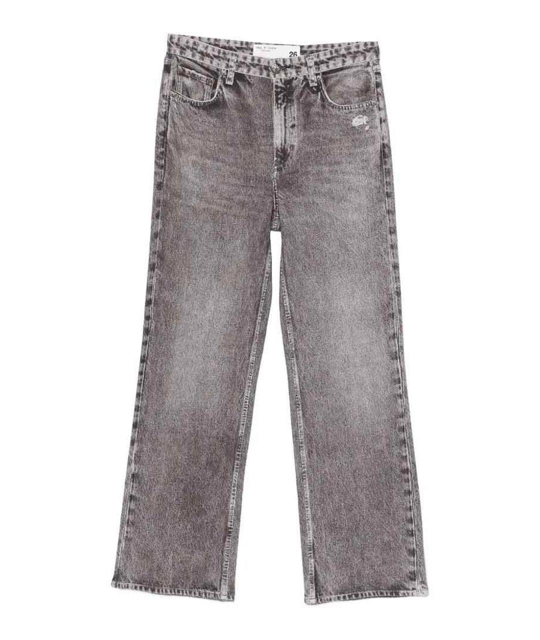 RAG & BONE Серые хлопковые прямые джинсы, фото 1