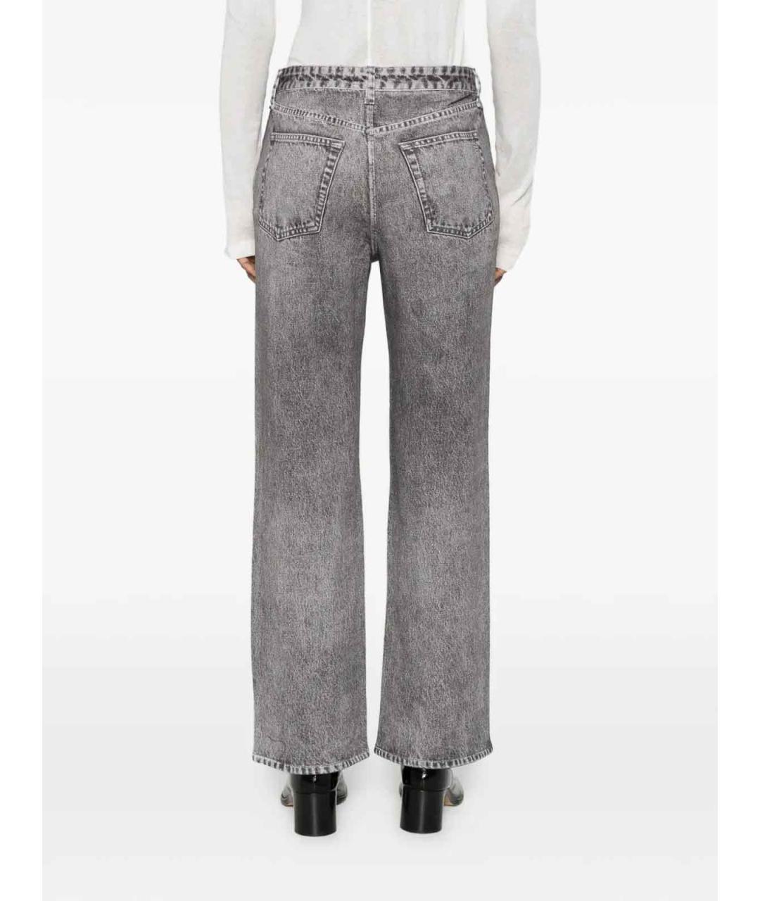 RAG & BONE Серые хлопковые прямые джинсы, фото 4