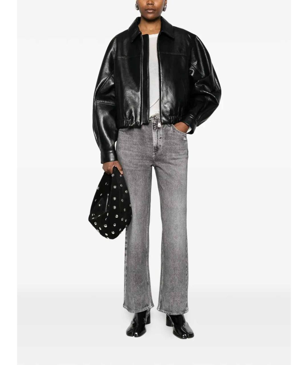 RAG & BONE Серые хлопковые прямые джинсы, фото 2
