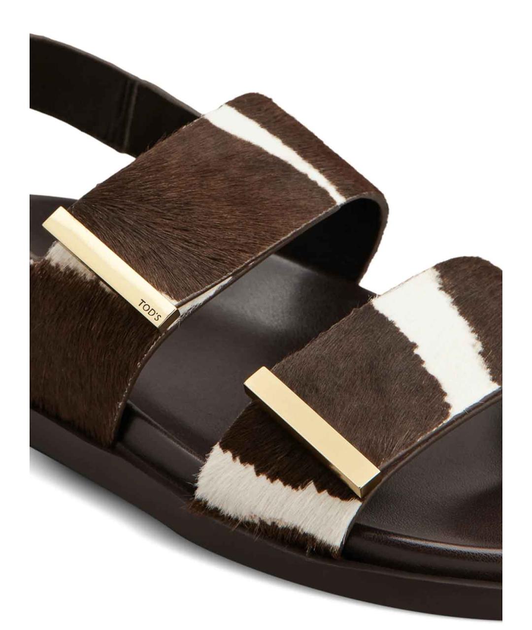 TOD'S Коричневые сандалии, фото 5
