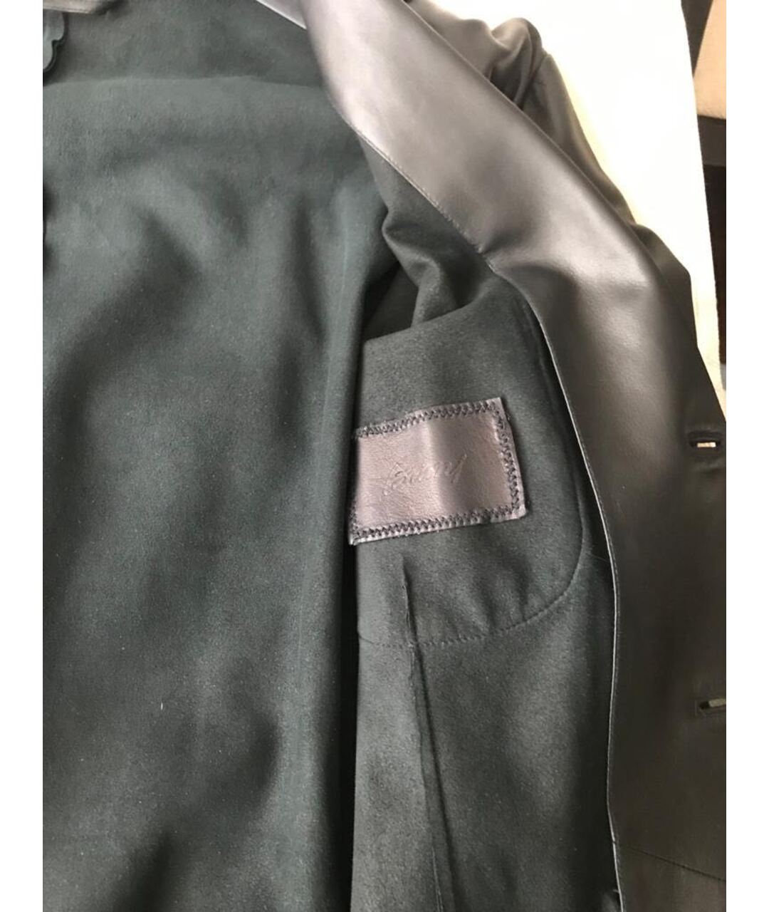 BRIONI Черный кожаный пиджак, фото 3