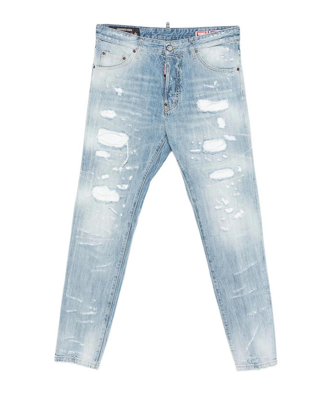 DSQUARED2 Синие хлопковые прямые джинсы, фото 1
