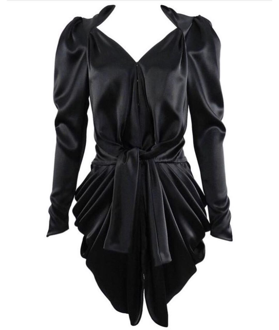 BALENCIAGA Черное шелковое коктейльное платье, фото 3