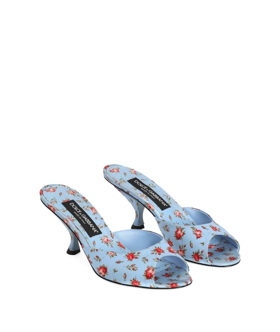 DOLCE&GABBANA Голубые текстильные мюли, фото 3