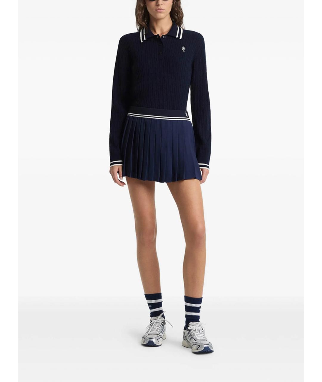 SPORTY AND RICH Синяя вискозная юбка миди, фото 2