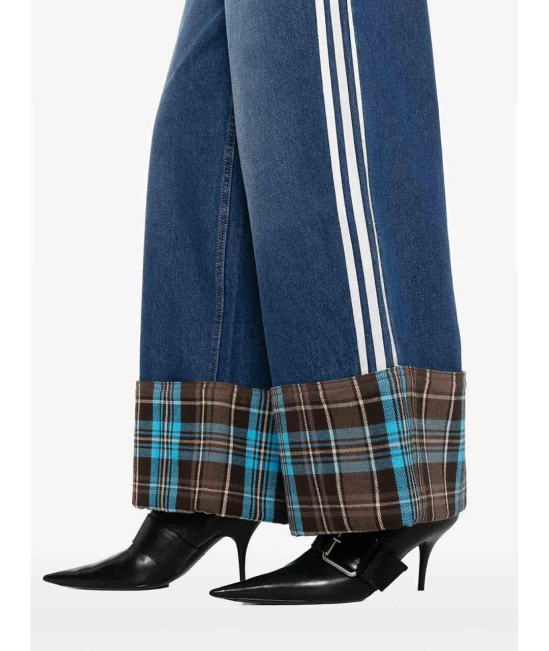 ADIDAS Синие хлопковые прямые джинсы, фото 3