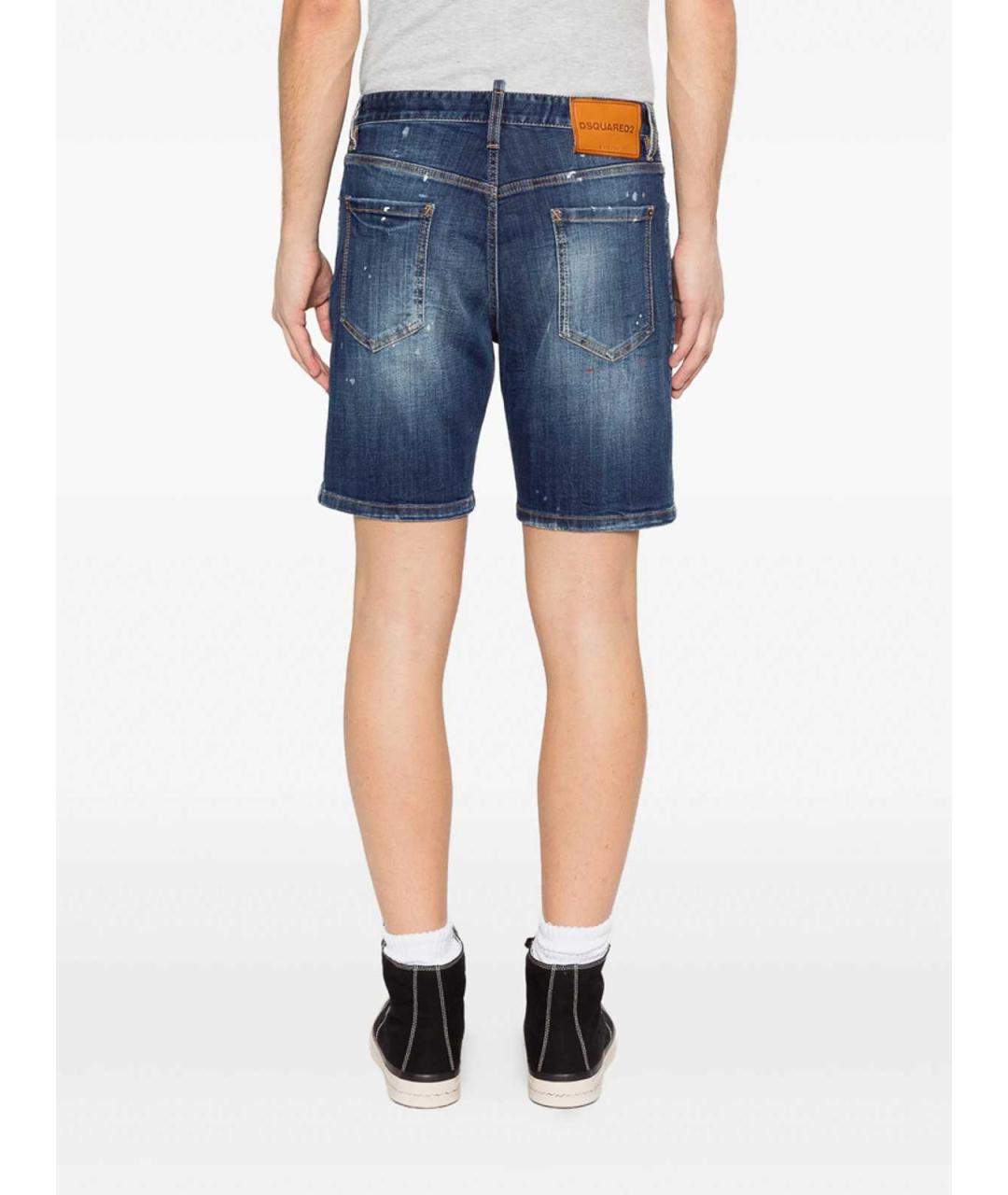 DSQUARED2 Синие хлопко-эластановые шорты, фото 2