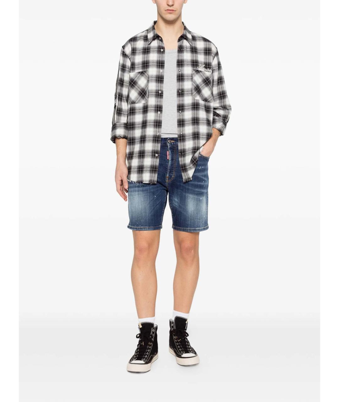 DSQUARED2 Синие хлопко-эластановые шорты, фото 4