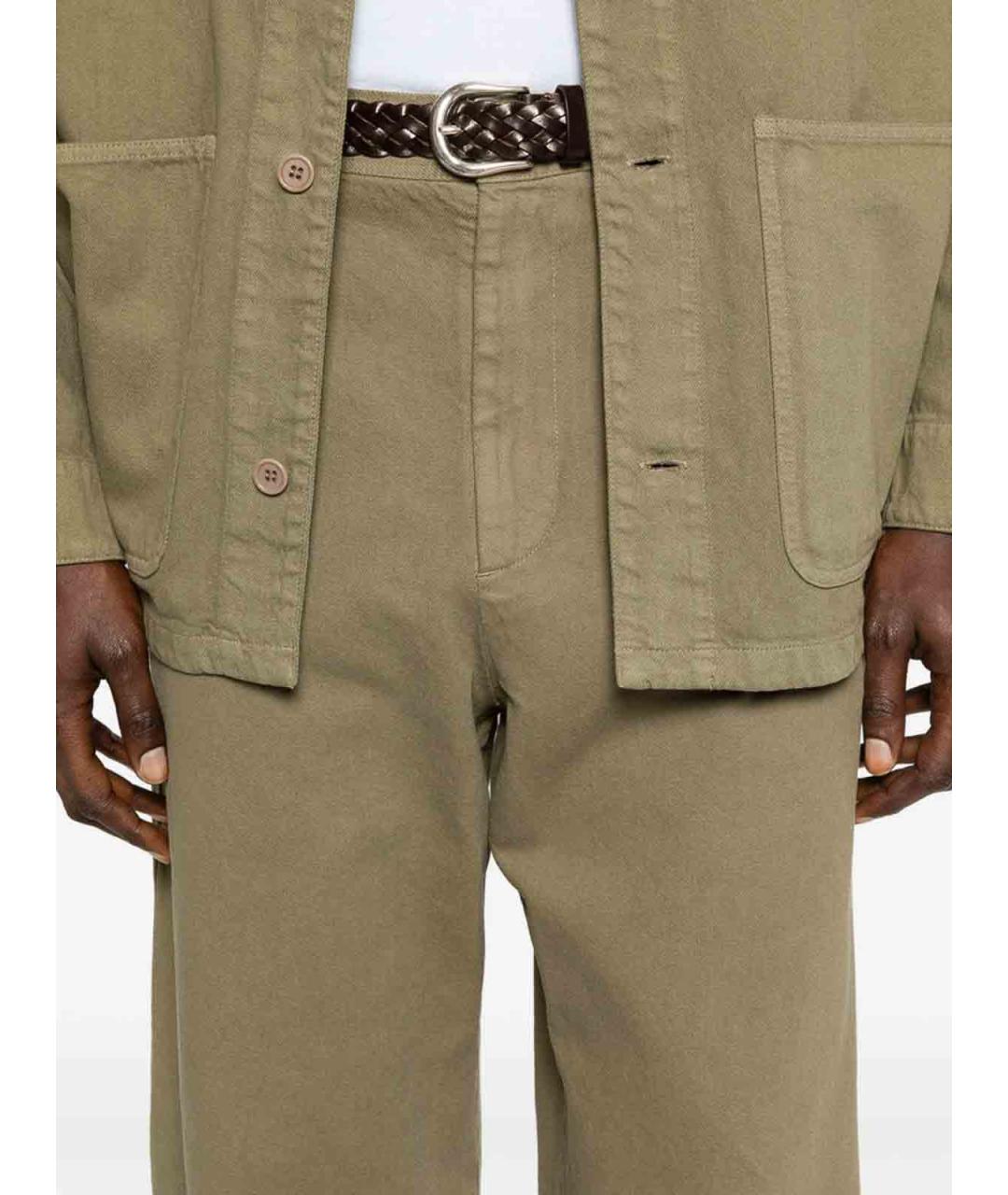 A.P.C. Хаки хлопковые повседневные брюки, фото 4