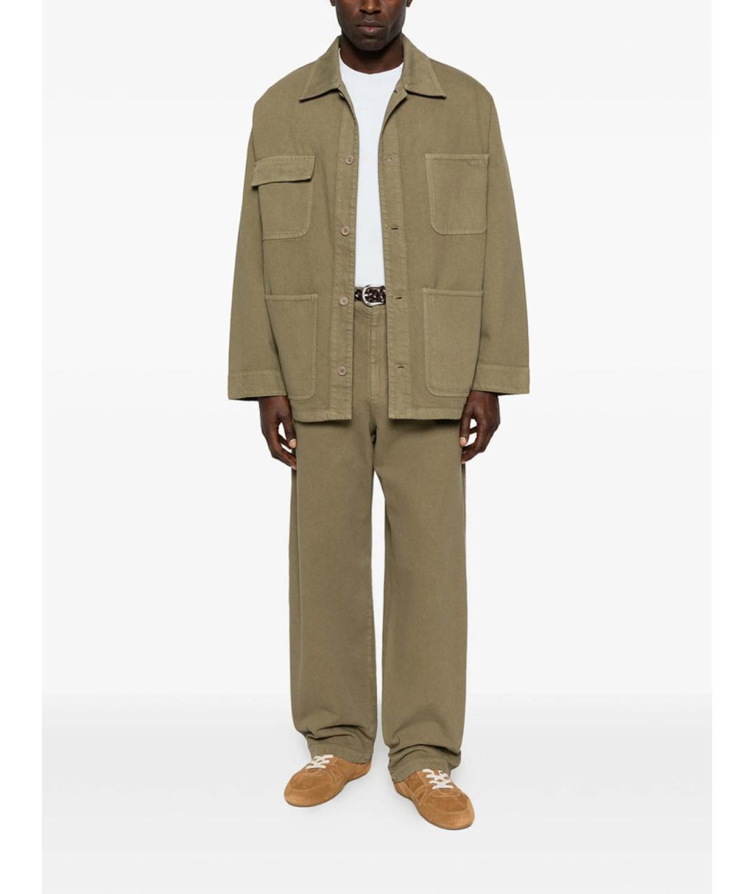 A.P.C. Хаки хлопковые повседневные брюки, фото 2