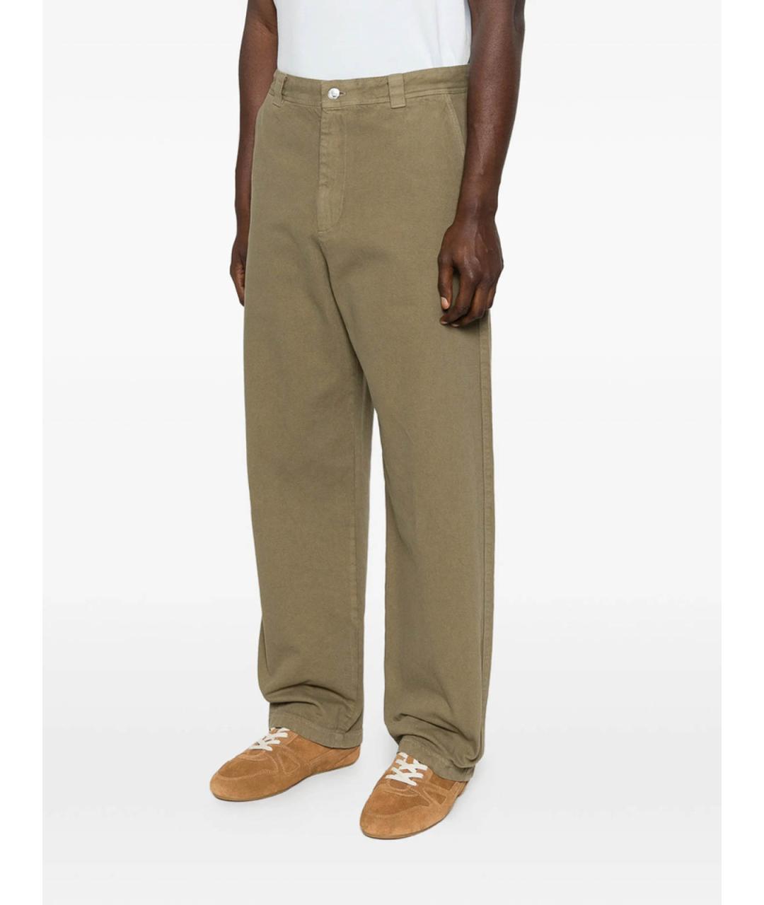 A.P.C. Хаки хлопковые повседневные брюки, фото 5