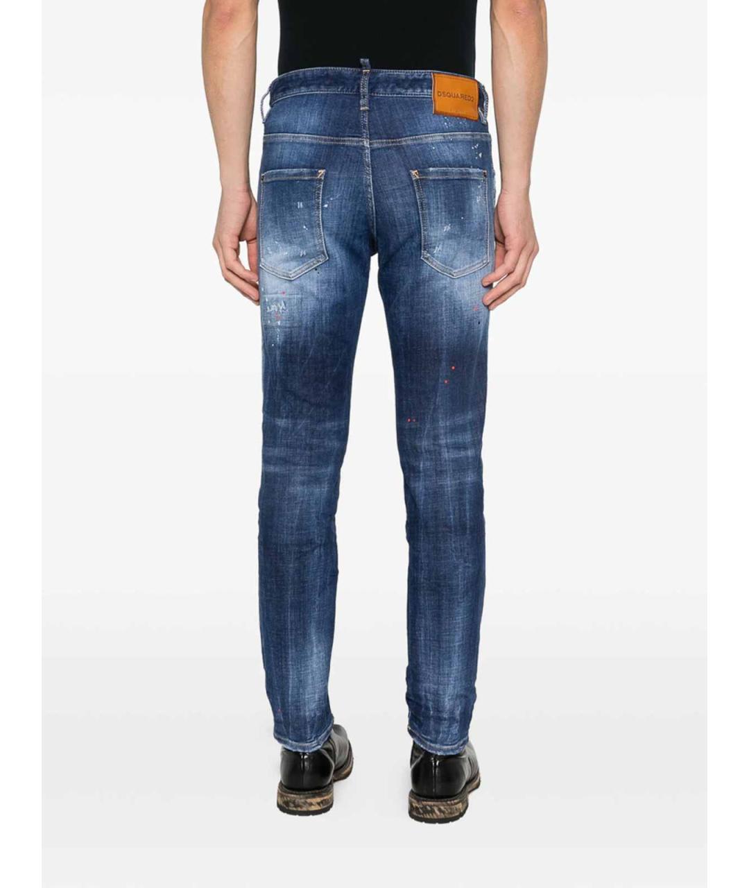 DSQUARED2 Синие хлопковые прямые джинсы, фото 4