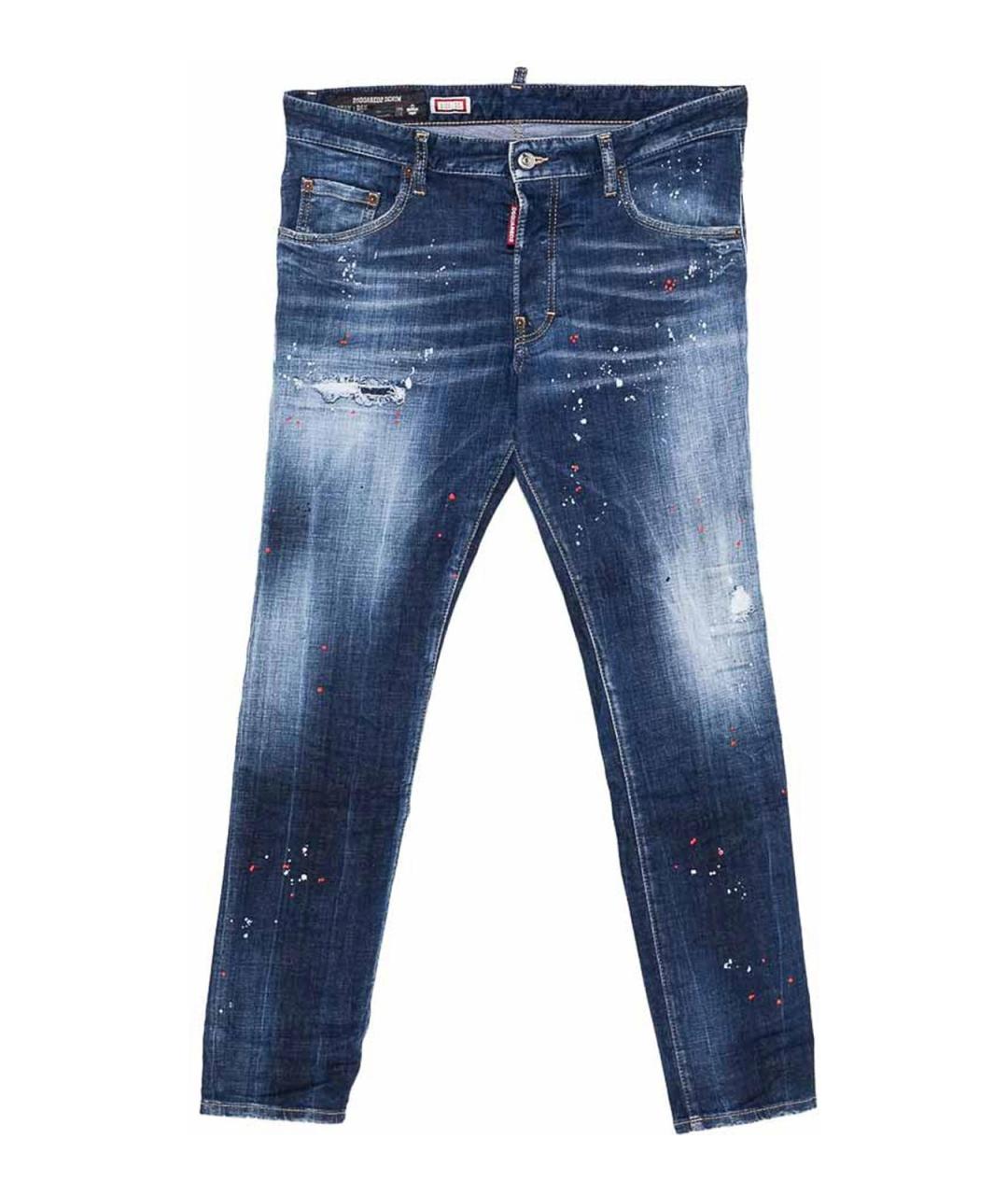 DSQUARED2 Синие хлопковые прямые джинсы, фото 1